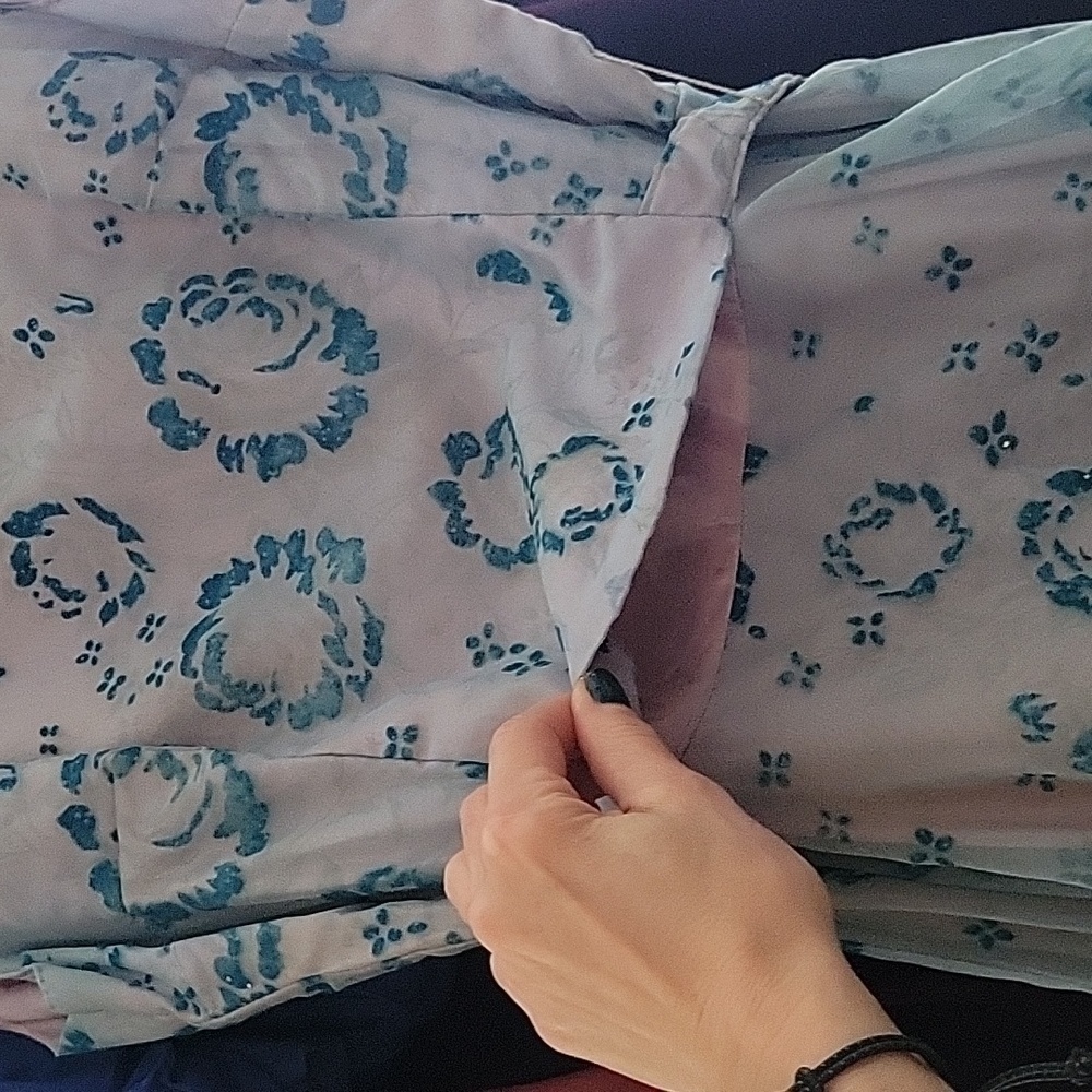 Authentic 1950s Chiffon Floral Overlay Lined A Line Party Dress - Picture 15 of 16